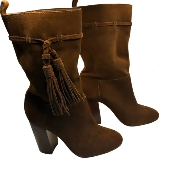 VINCE CAMUTO Suede Fringe boot Fermel Slouch Tassel Boots Western size 8 - Picture 3 of 10